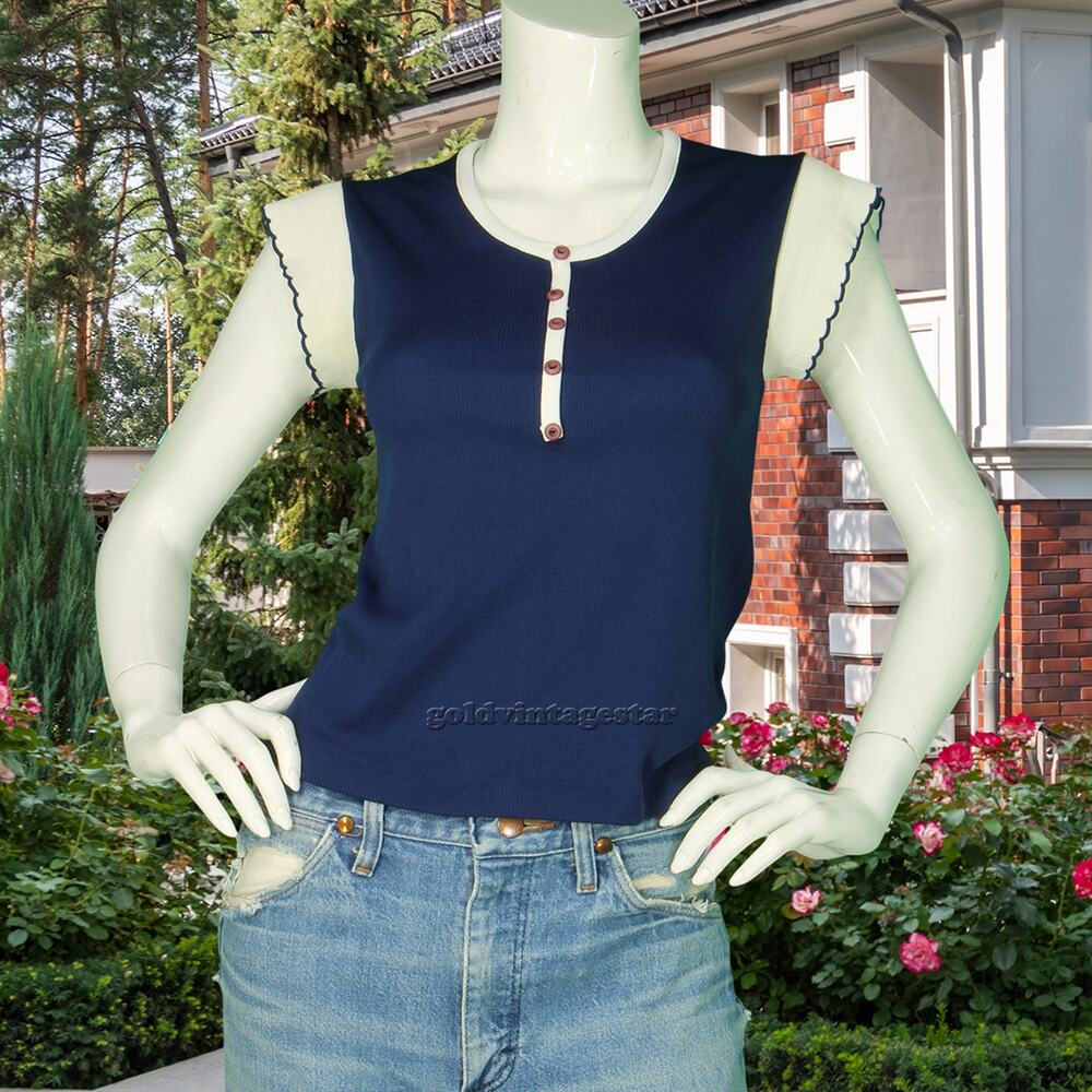 Vintage V Neck Polo Baby Tee Top 3XS